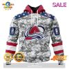 [SALE] Personalized NHL Colorado Avalanche Special Camo Design For Veterans Day Hoodie Sweatshirt 3D