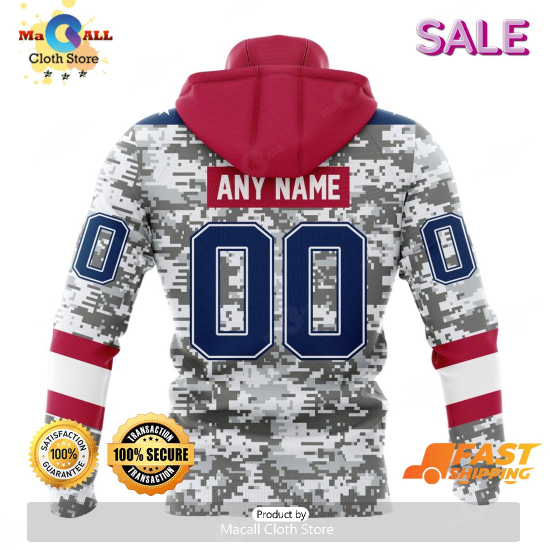NHL Columbus Blue Jackets Special Camo Design For Veterans Day Hoodie -  Torunstyle