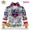 [SALE] Personalized NHL Los Angeles Kings Special Camo Design For Veterans Day Hoodie Sweatshirt 3D