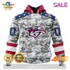 [SALE] Personalized NHL Nashville Predators Special Camo Design For Veterans Day Hoodie Sweatshirt 3D