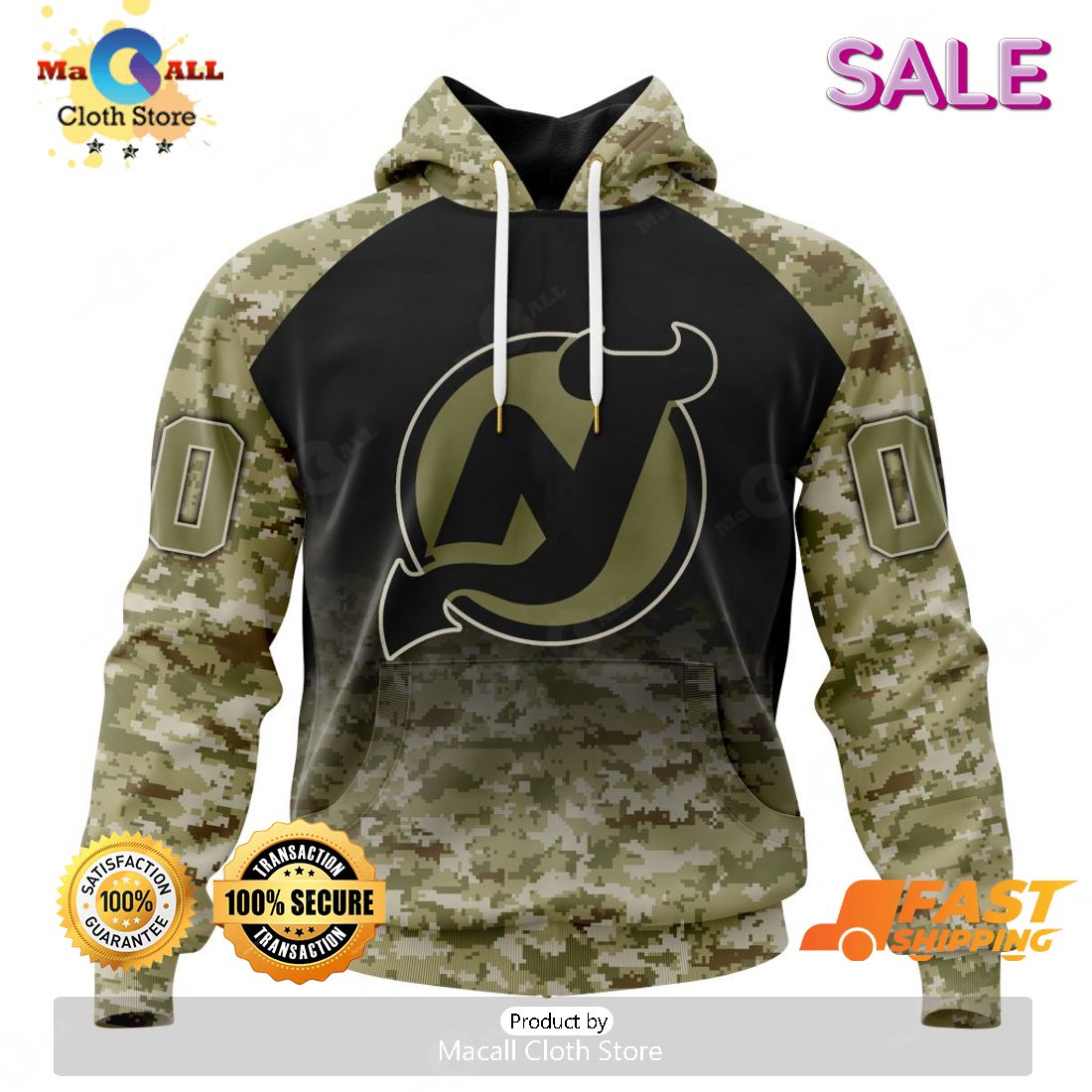 NHL New Jersey Devils Special Camo Design For Veterans Day Hoodie -  Torunstyle