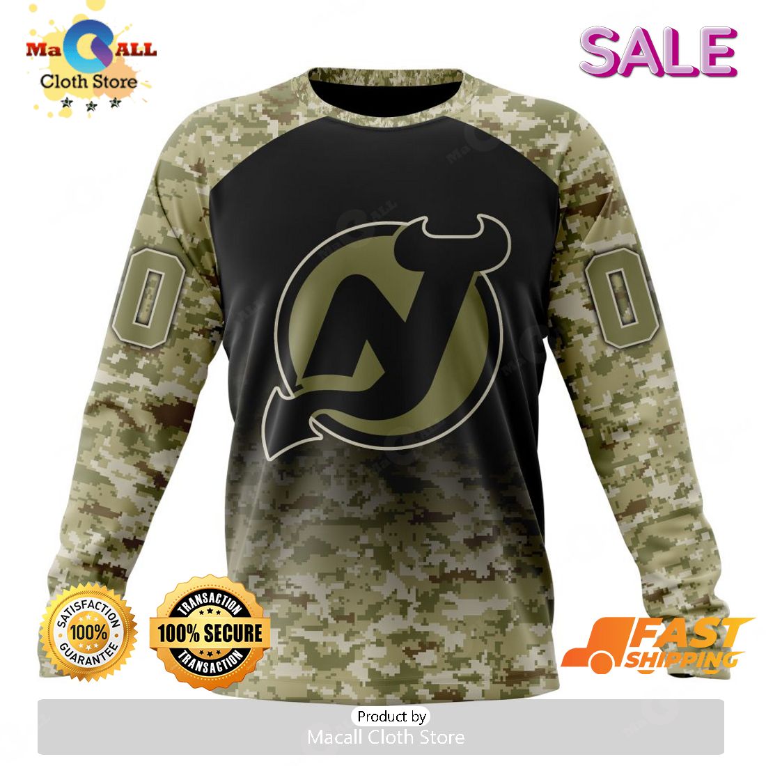 NHL New Jersey Devils Special Camo Design For Veterans Day Hoodie -  Torunstyle