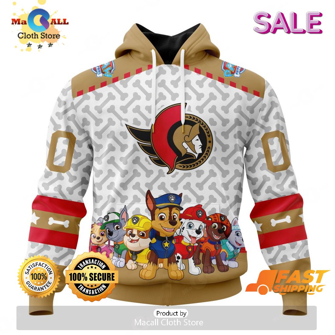 [SALE] Personalized NHL Ottawa Senators Special PawPatrol Design Hoodie Sweatshirt 3D