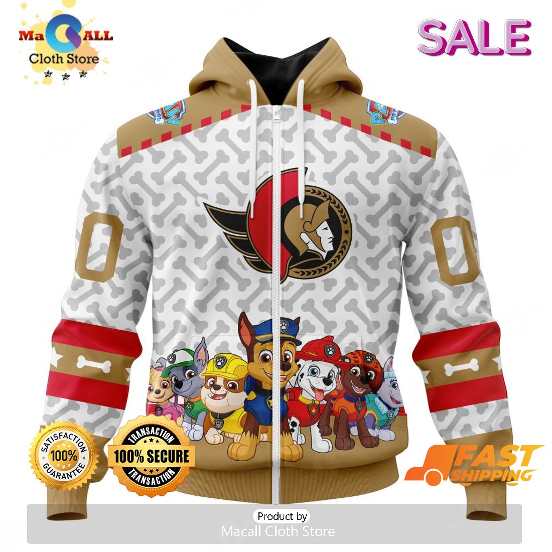 [SALE] Personalized NHL Ottawa Senators Special PawPatrol Design Hoodie Sweatshirt 3D