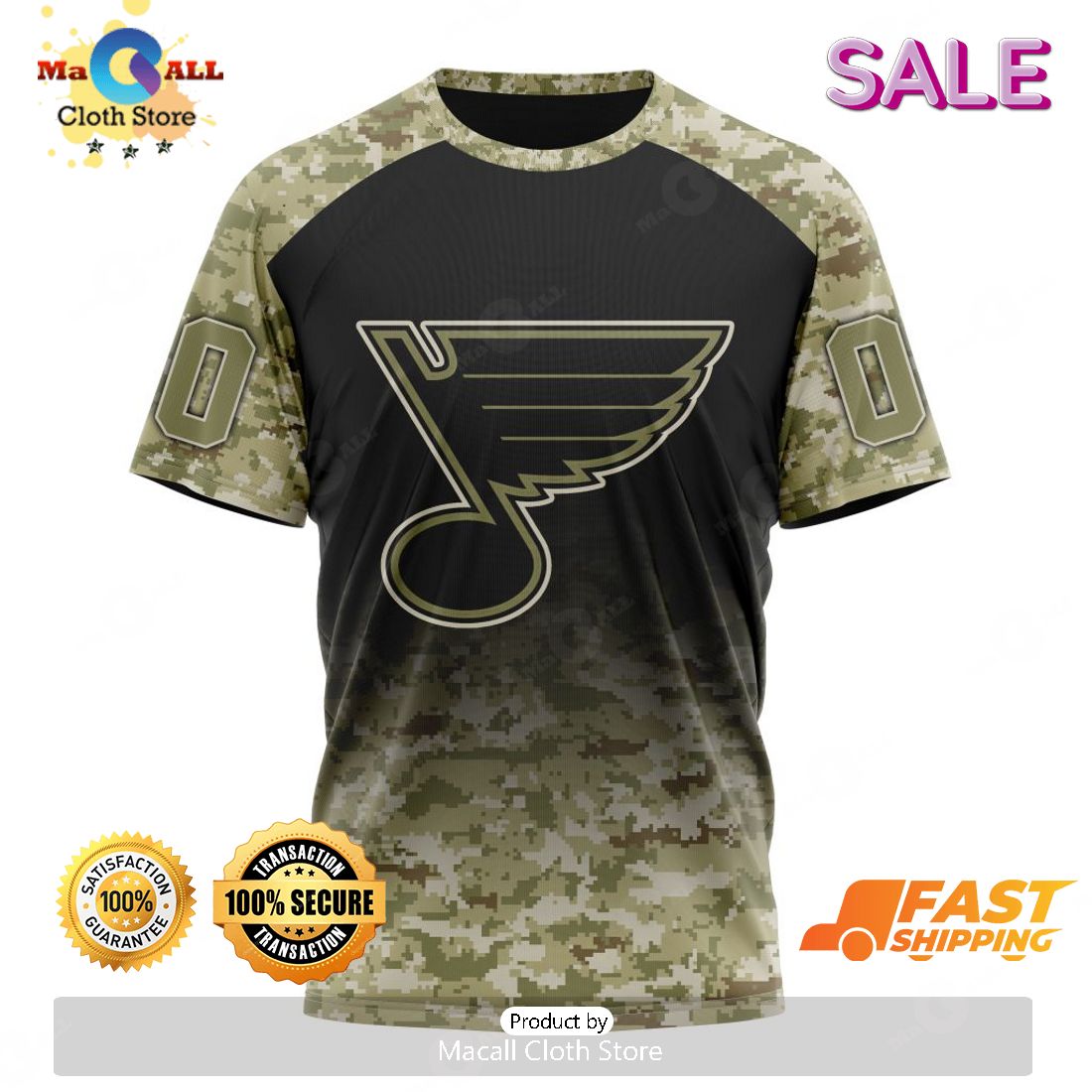 St. Louis Blues NHL Camo Veteran 3D Printed Hoodie/Zipper Hoodie