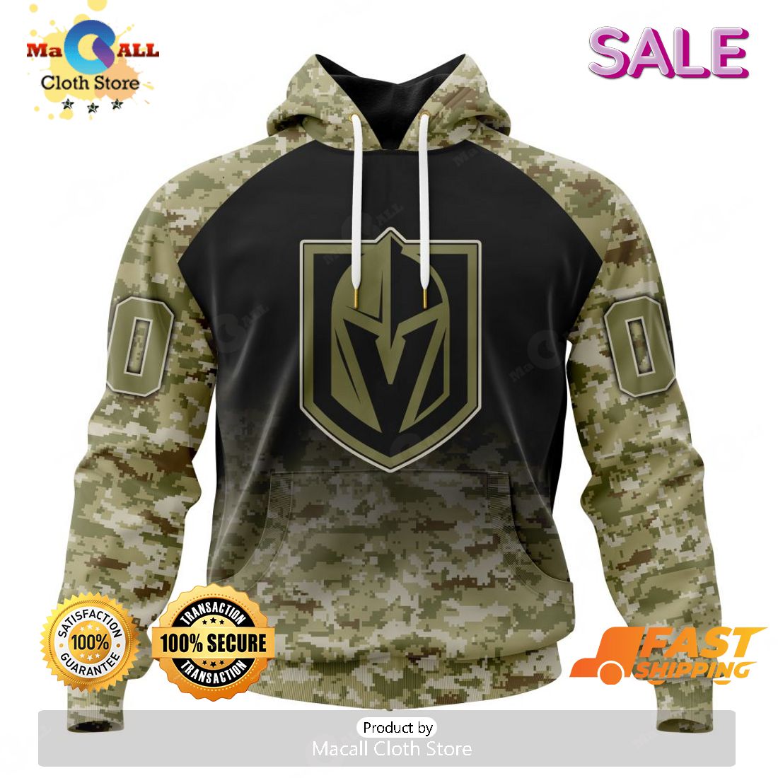 NHL Vegas Golden Knights Special Camo Design For Veterans Day 3D