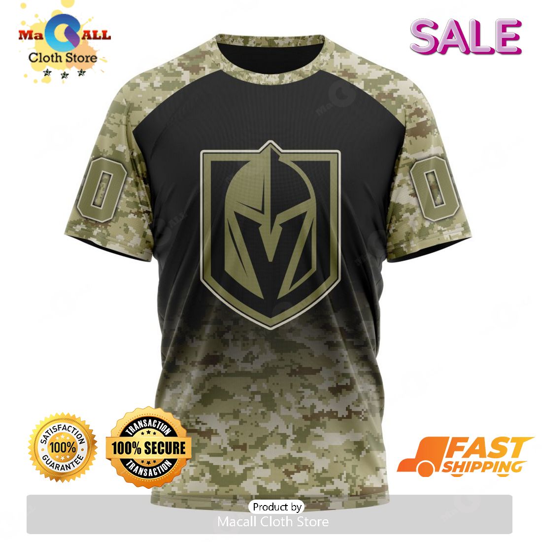Personalized NHL Vegas Golden Knights With Camo Team Color And