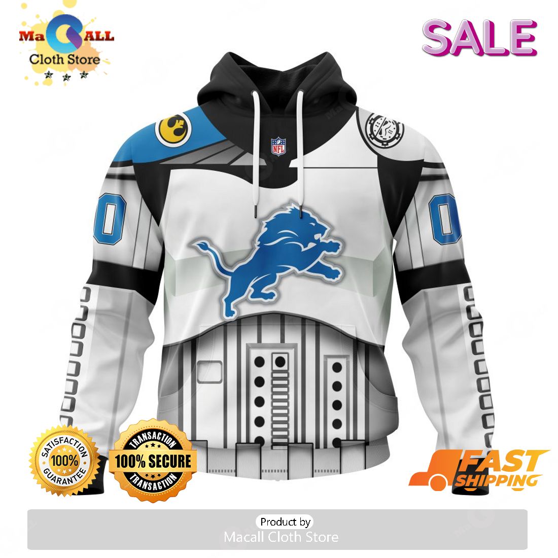 SALE Detroit Lions – Specialized Star Wars May The 4th Be With You Hoodie Sweatshirt 3D