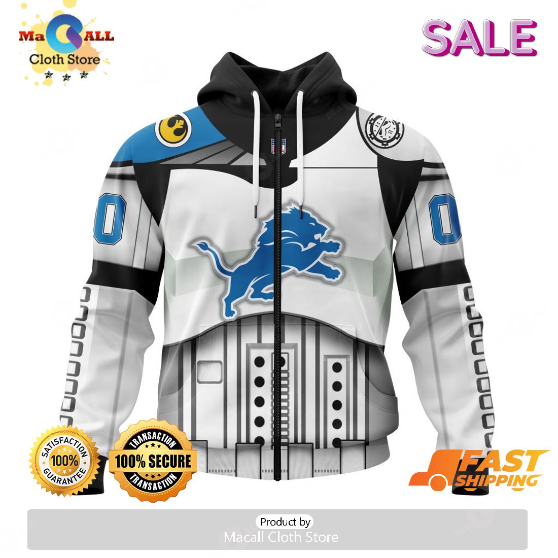 SALE Detroit Lions – Specialized Star Wars May The 4th Be With You Hoodie Sweatshirt 3D