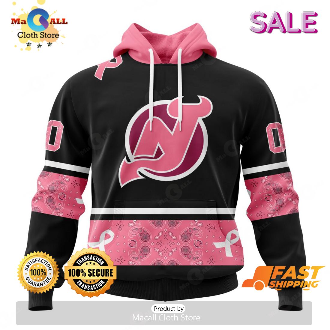 SALE NHL New Jersey Devils - Specialized Design In Classic Style With Paisley! WE WEAR PINK BREAST CANCER Hoodie 3D SALE NHL New Jersey Devils - Specialized Design In Classic Style With Paisley! WE WEAR PINK BREAST CANCER Hoodie 3D