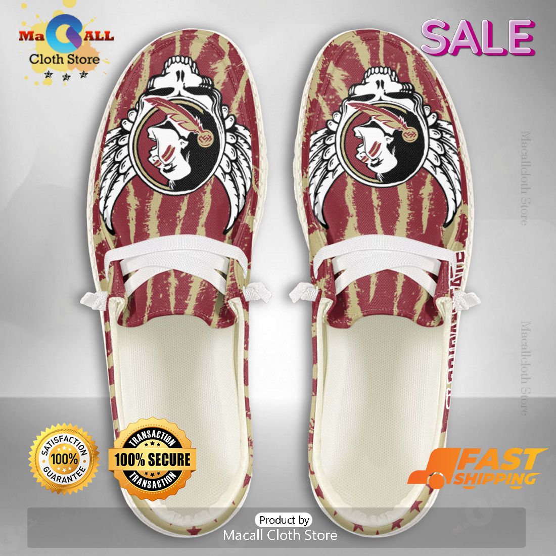 AVAILABLE NCAA Florida State Seminoles Custom Name Hey Dude Shoes AVAILABLE NCAA Florida State Seminoles Custom Name Hey Dude Shoes