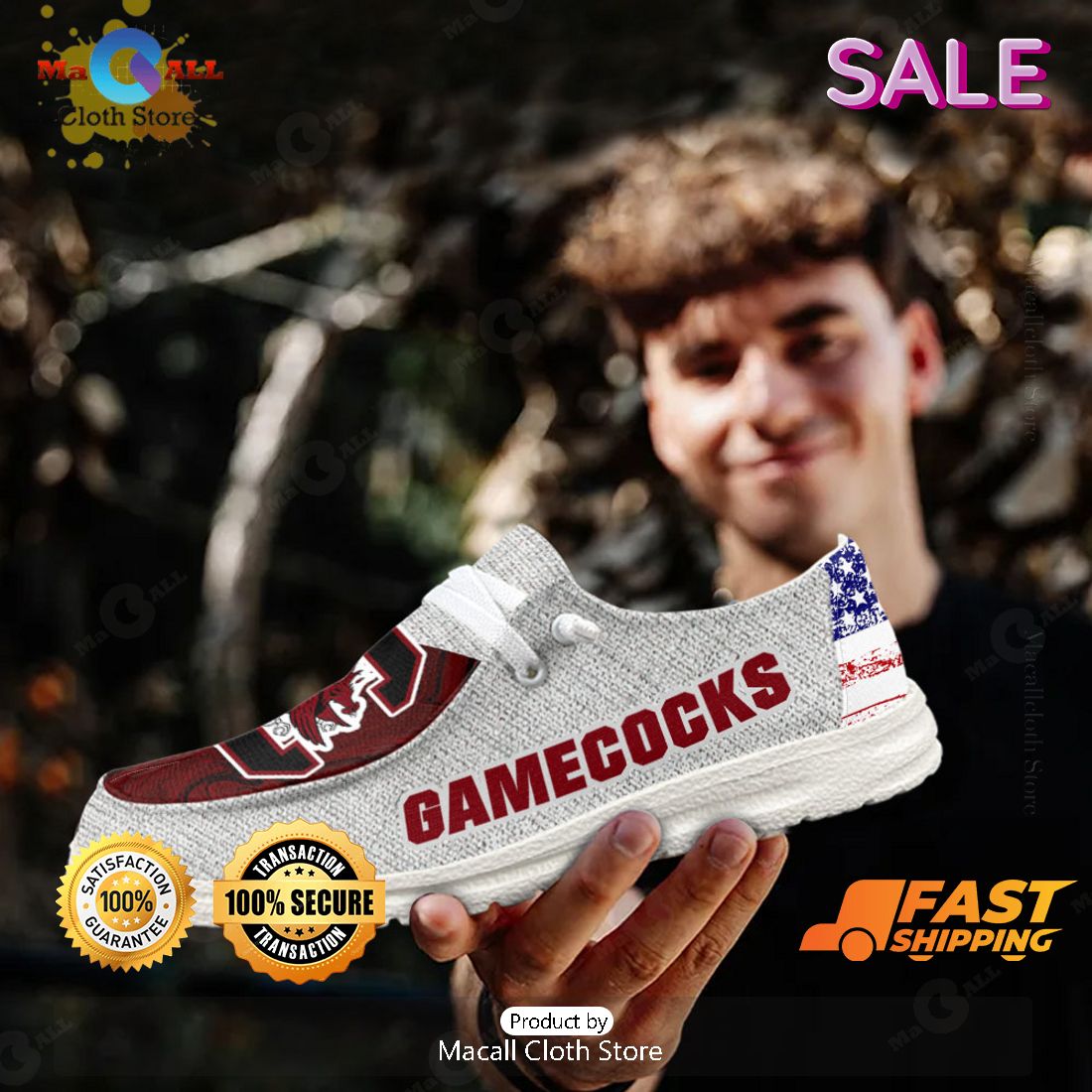 AVAILABLE NCAA South Carolina Gamecocks Custom Name Hey Dude Shoes Luxury Brand AVAILABLE NCAA South Carolina Gamecocks Custom Name Hey Dude Shoes Luxury Brand