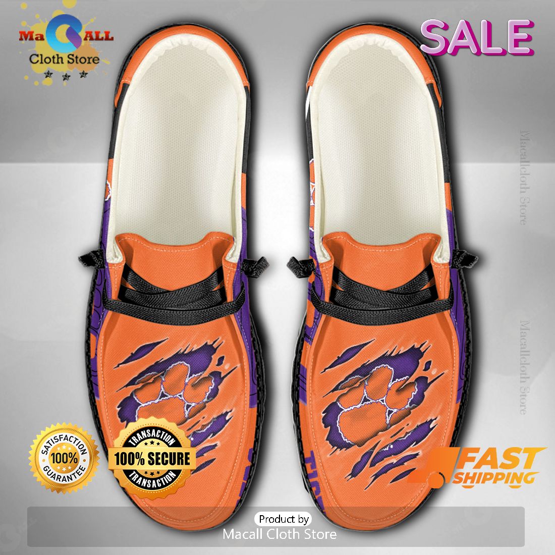 BEST NCAA Clemson Tigers Custom Name Hey Dude Shoes BEST NCAA Clemson Tigers Custom Name Hey Dude Shoes