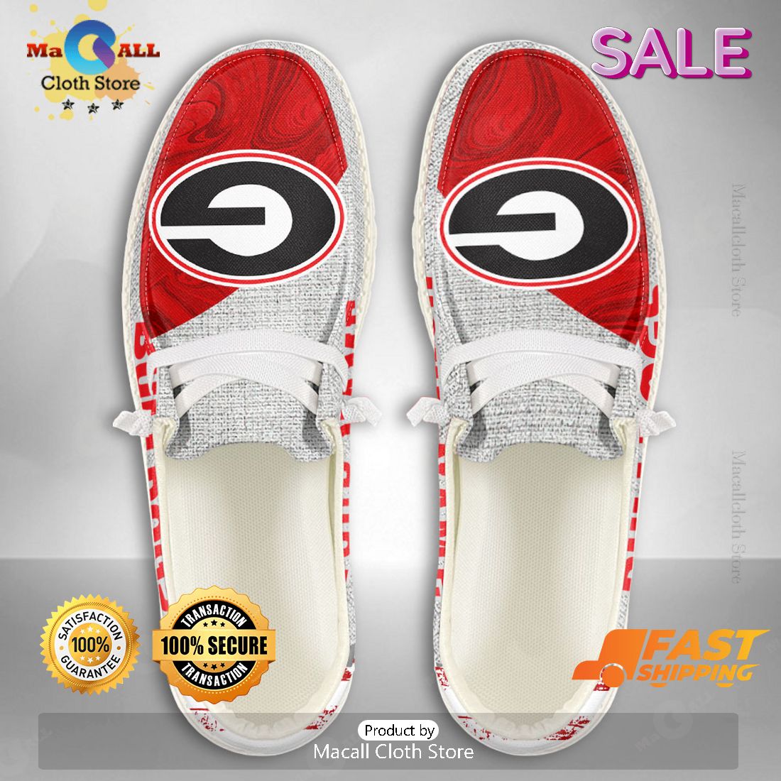 BEST NCAA Georgia Bulldogs Custom Name Hey Dude Shoes Luxury Brand BEST NCAA Georgia Bulldogs Custom Name Hey Dude Shoes Luxury Brand