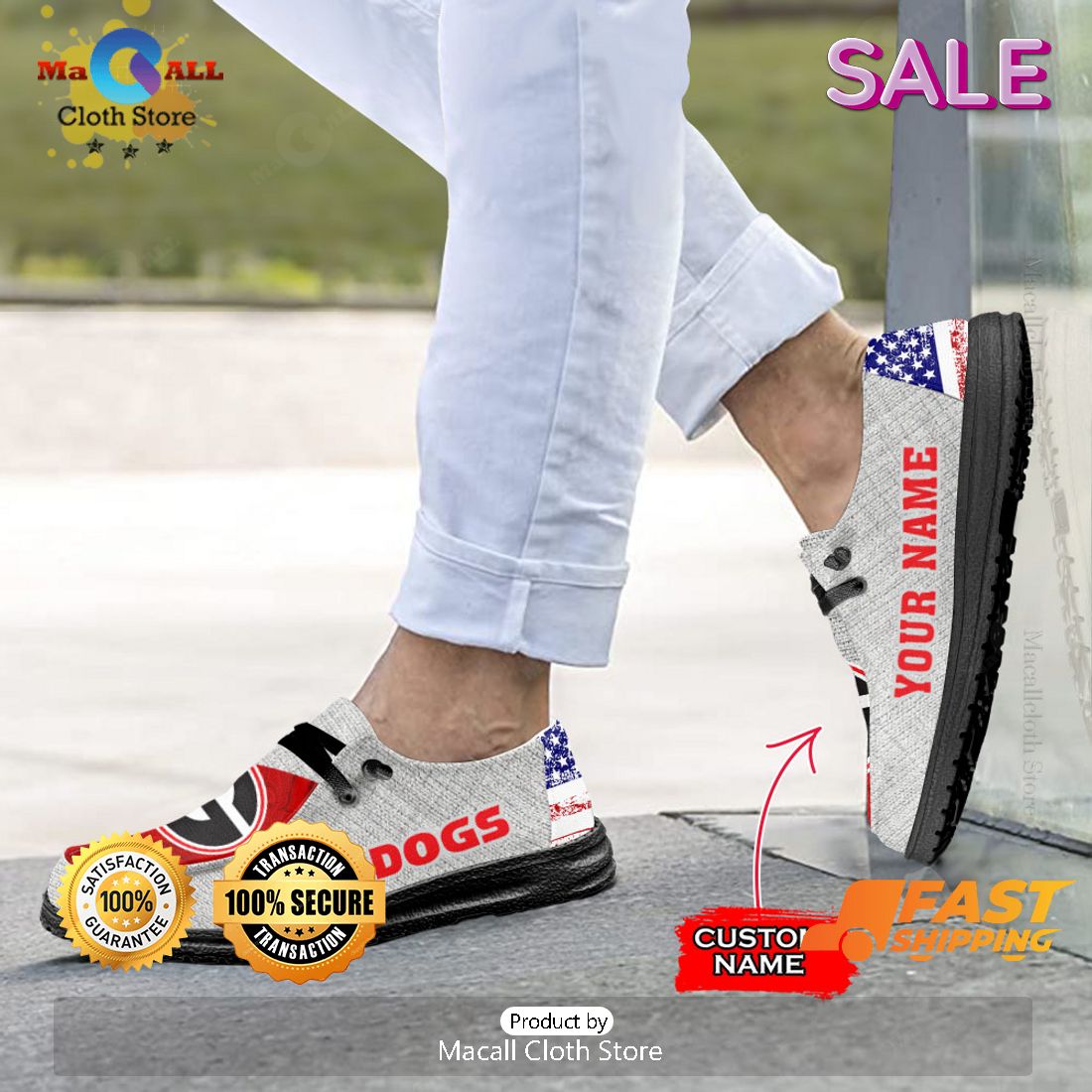 BEST NCAA Georgia Bulldogs Custom Name Hey Dude Shoes Luxury Brand BEST NCAA Georgia Bulldogs Custom Name Hey Dude Shoes Luxury Brand