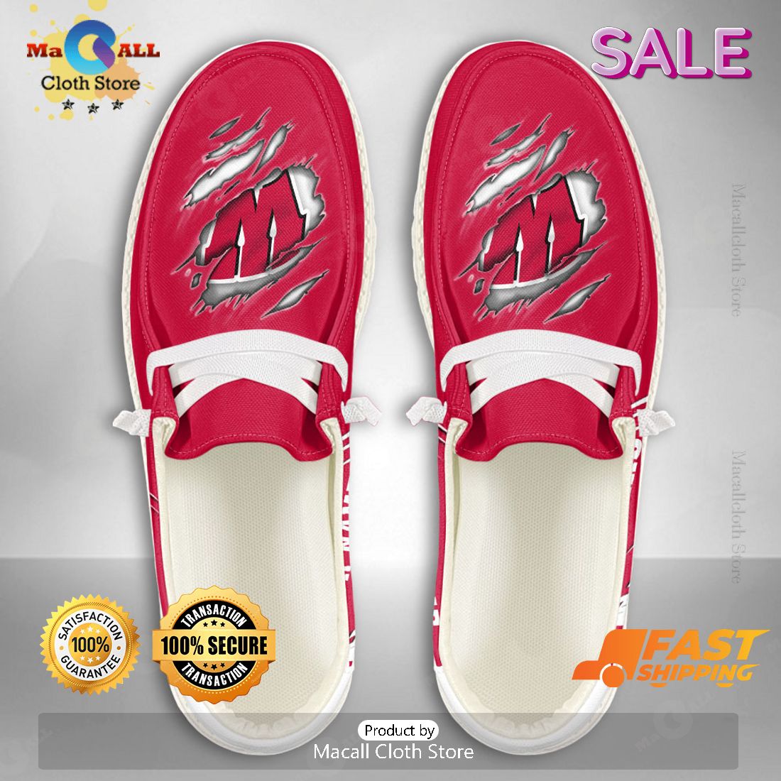 BEST NCAA Wisconsin Badgers Custom Name Hey Dude Shoes Luxury Brand BEST NCAA Wisconsin Badgers Custom Name Hey Dude Shoes Luxury Brand