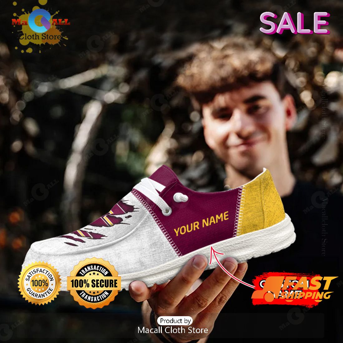 HOT NCAA Central Michigan Chippewas Custom Name Hey Dude Shoes HOT NCAA Central Michigan Chippewas Custom Name Hey Dude Shoes