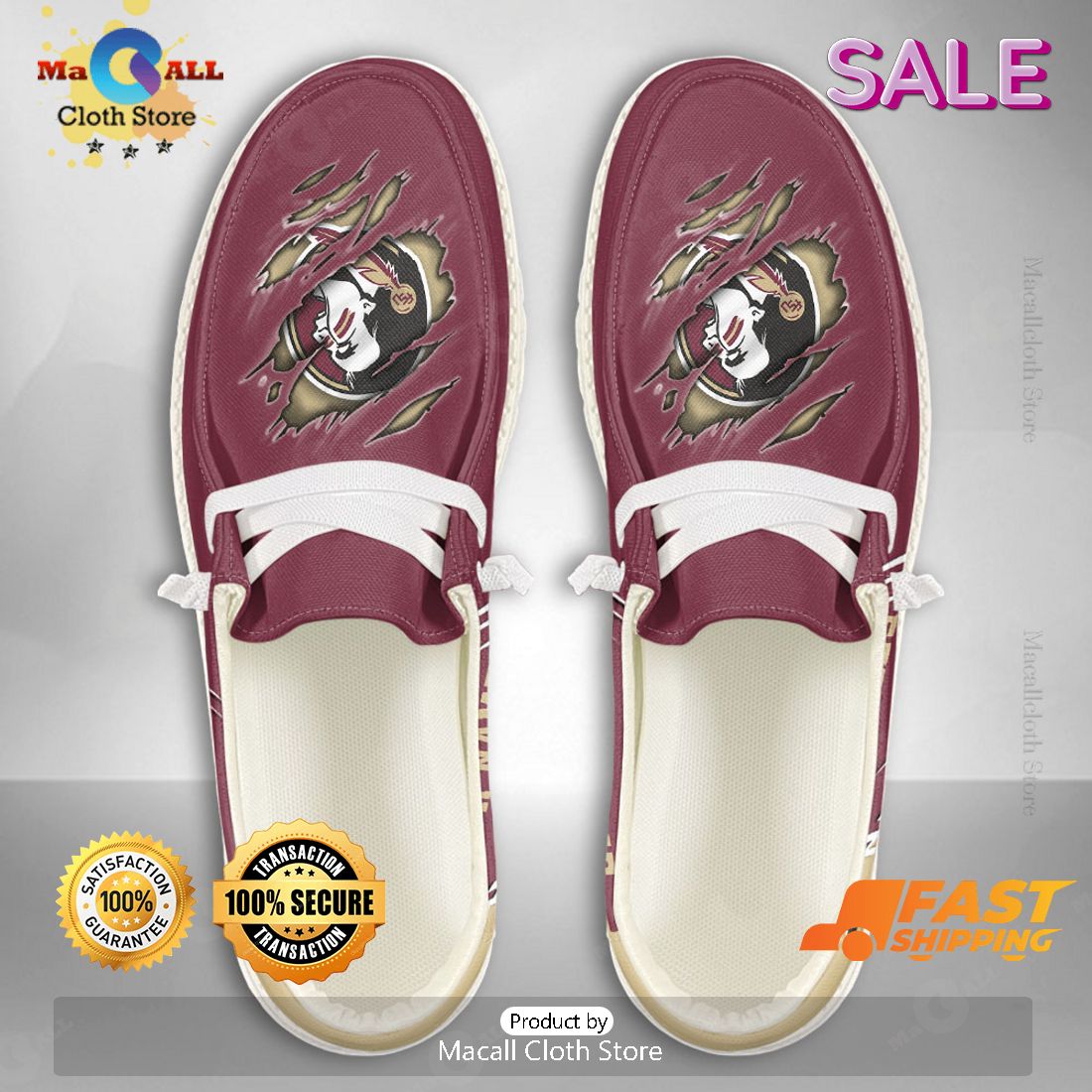 HOT NCAA Florida State Seminoles Custom Name Hey Dude Shoes HOT NCAA Florida State Seminoles Custom Name Hey Dude Shoes