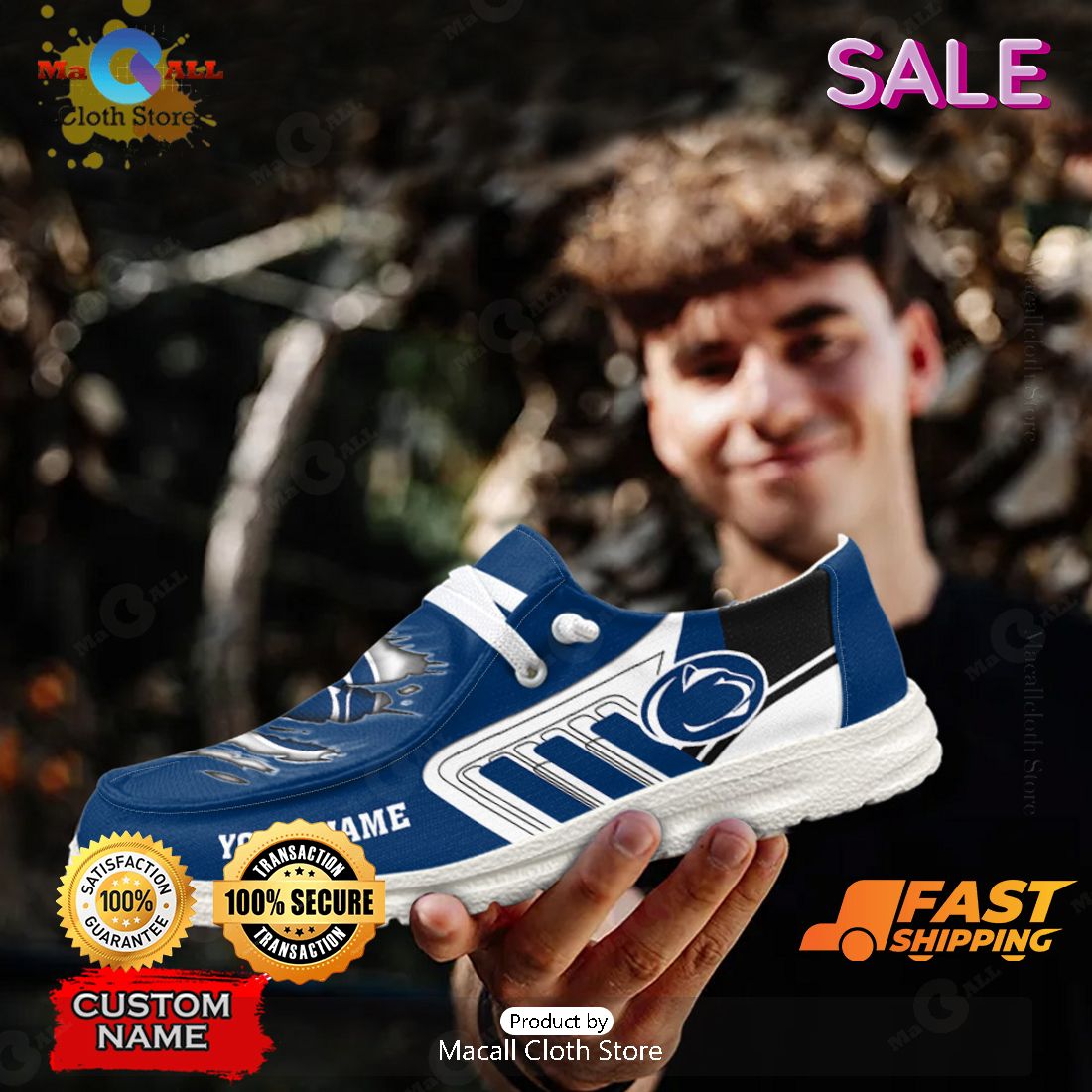HOT NCAA Penn State Nittany Lions Custom Name Hey Dude Shoes HOT NCAA Penn State Nittany Lions Custom Name Hey Dude Shoes