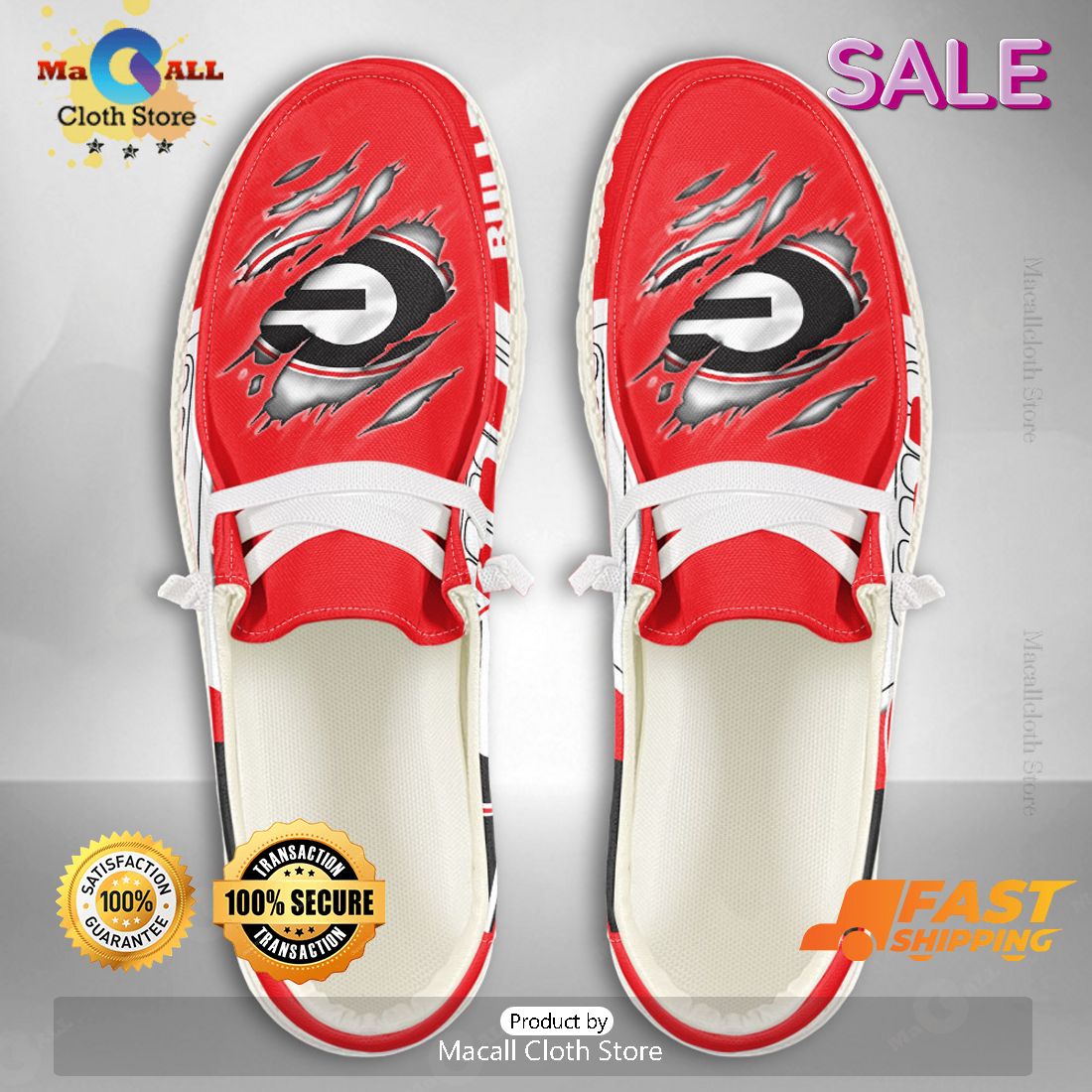 HOT TREND NCAA Georgia Bulldogs Custom Name Hey Dude Shoes HOT TREND NCAA Georgia Bulldogs Custom Name Hey Dude Shoes