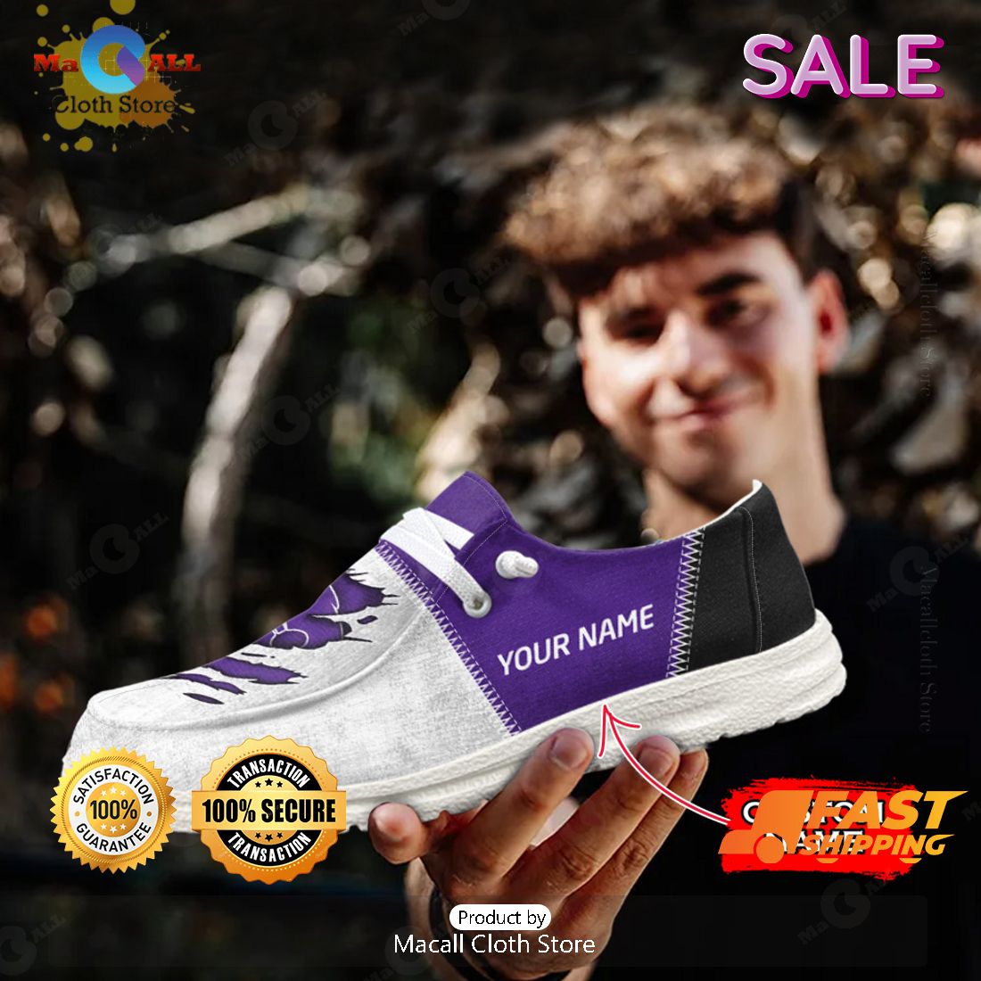 HOT TREND NCAA Kansas State Wildcats Custom Name Hey Dude Shoes POD Design HOT TREND NCAA Kansas State Wildcats Custom Name Hey Dude Shoes POD Design
