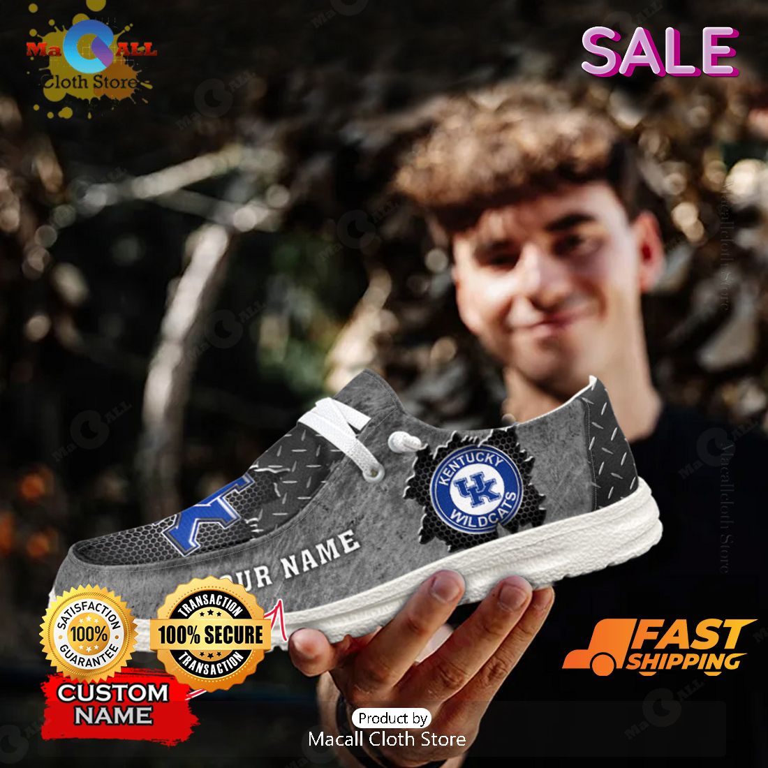 LIMITED NCAA Kentucky Wildcats Custom Name Hey Dude Shoes POD Design LIMITED NCAA Kentucky Wildcats Custom Name Hey Dude Shoes POD Design
