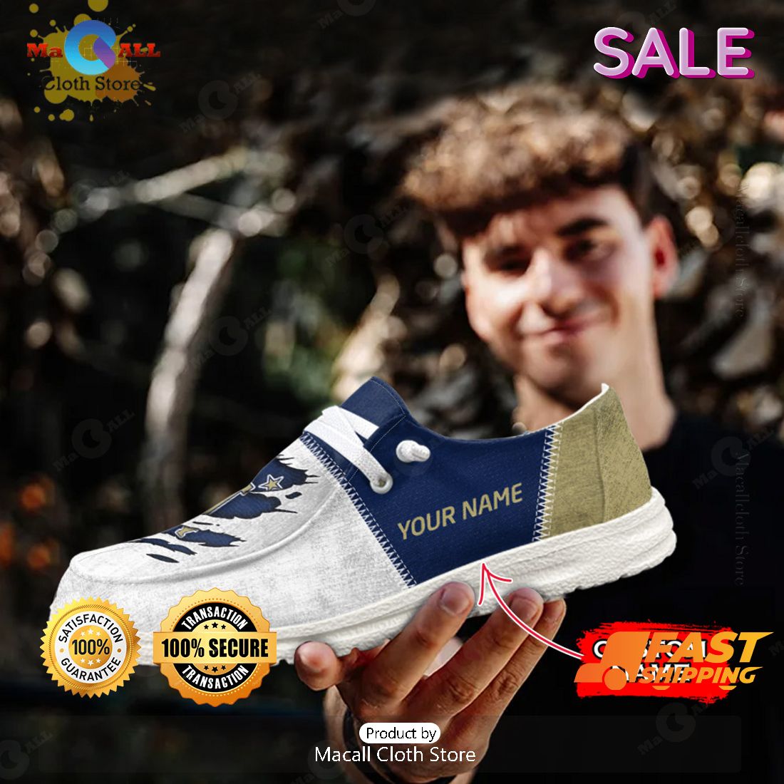 LIMITED NCAA Navy Midshipmen Custom Name Hey Dude Shoes LIMITED NCAA Navy Midshipmen Custom Name Hey Dude Shoes