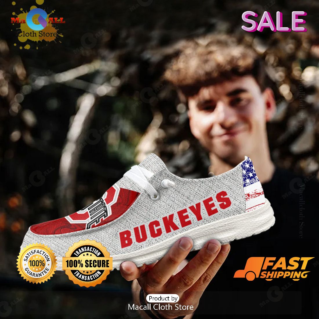 LIMITED NCAA Ohio State Buckeyes Custom Name Hey Dude Shoes Luxury Brand LIMITED NCAA Ohio State Buckeyes Custom Name Hey Dude Shoes Luxury Brand