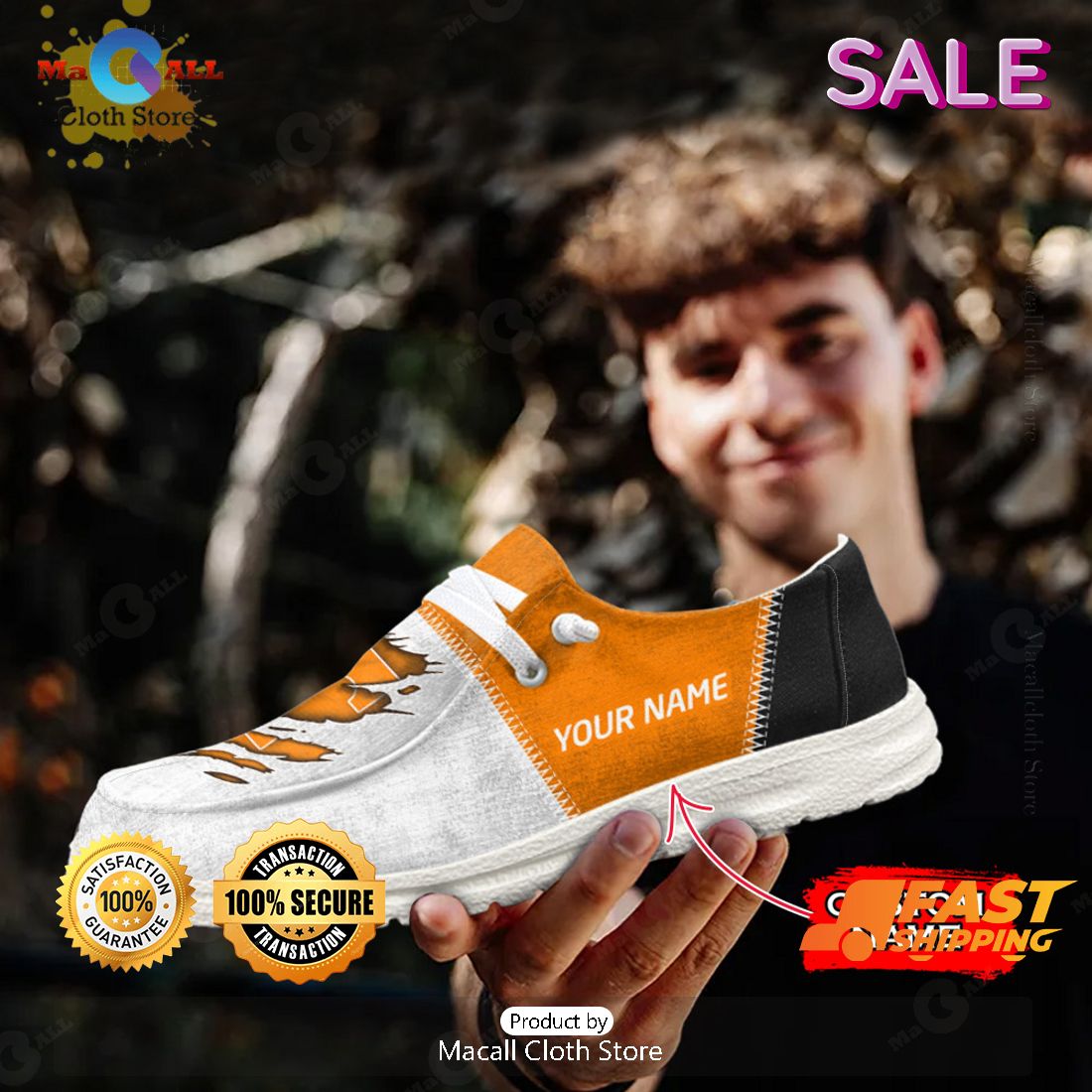 LIMITED NCAA Tennessee Volunteers Custom Name Hey Dude Shoes LIMITED NCAA Tennessee Volunteers Custom Name Hey Dude Shoes