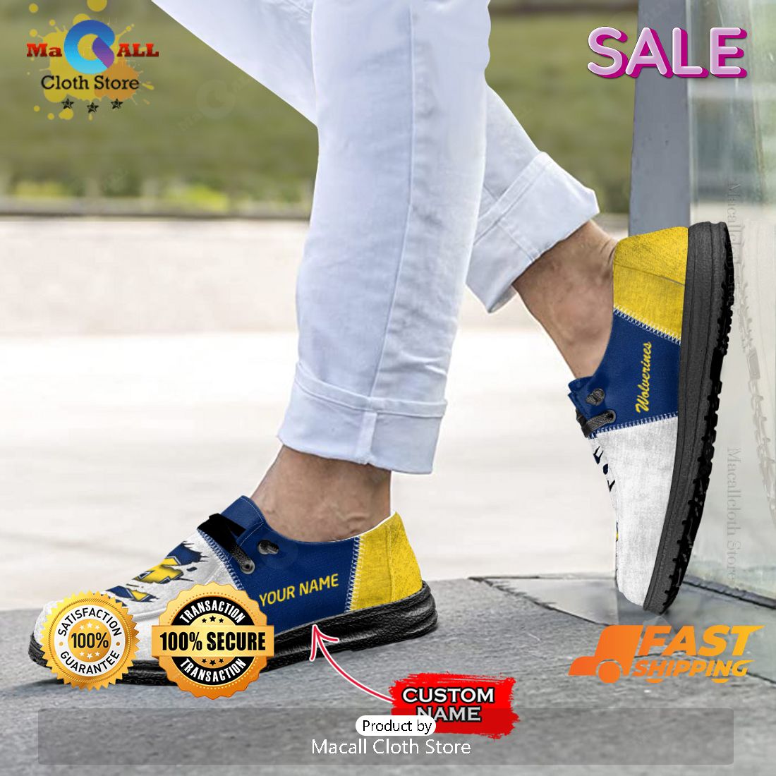 NEW NCAA Michigan Wolverines Custom Name Hey Dude Shoes Luxury Brand NEW NCAA Michigan Wolverines Custom Name Hey Dude Shoes Luxury Brand