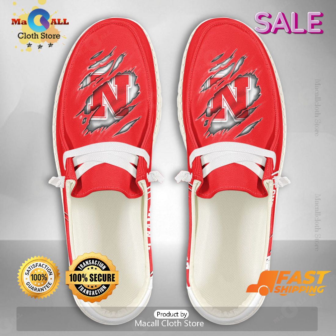 HOT NCAA Nebraska Cornhuskers - Custom Name Hey Dude Shoes POD Design -  Beetrendstore Store