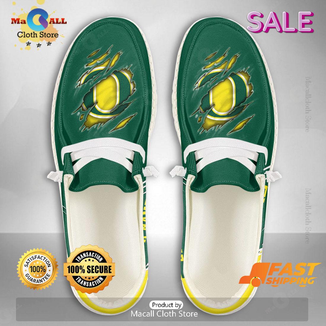 NEW NCAA Oregon Ducks Custom Name Hey Dude Shoes NEW NCAA Oregon Ducks Custom Name Hey Dude Shoes