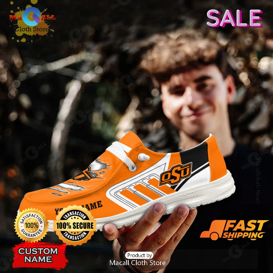 PREMIUM NCAA Oklahoma State Cowboys Custom Name Hey Dude Shoes Limited 2024