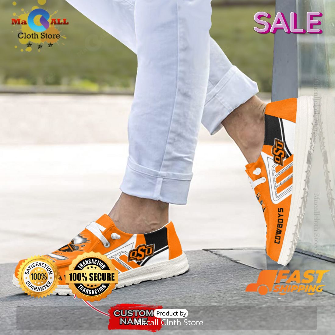 PREMIUM NCAA Oklahoma State Cowboys Custom Name Hey Dude Shoes Limited 2024 PREMIUM NCAA Oklahoma State Cowboys Custom Name Hey Dude Shoes Limited 2024