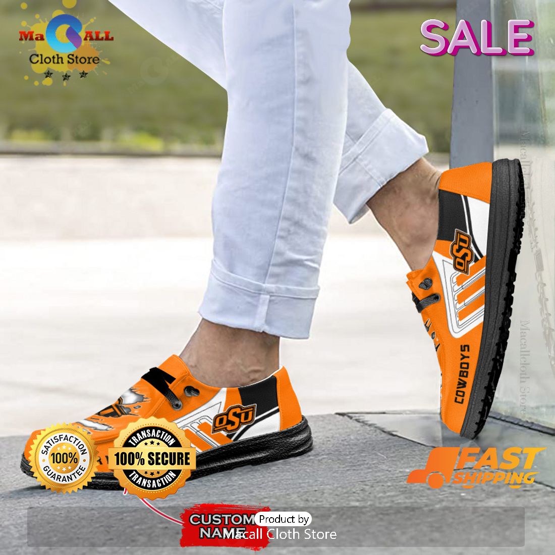 PREMIUM NCAA Oklahoma State Cowboys Custom Name Hey Dude Shoes Limited 2024 PREMIUM NCAA Oklahoma State Cowboys Custom Name Hey Dude Shoes Limited 2024
