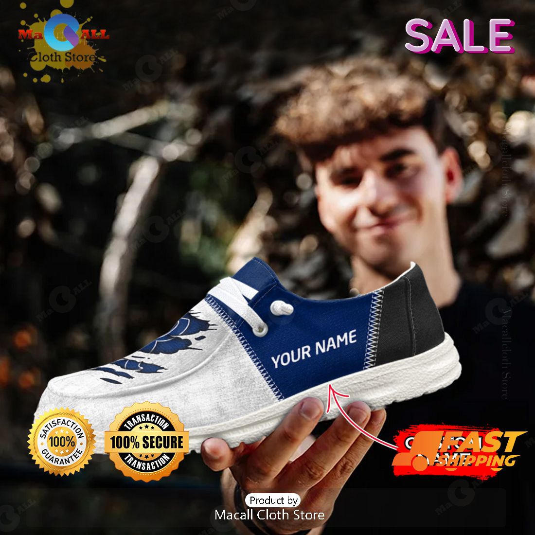 PREMIUM NCAA Rice Owls Custom Name Hey Dude Shoes Luxury Brand