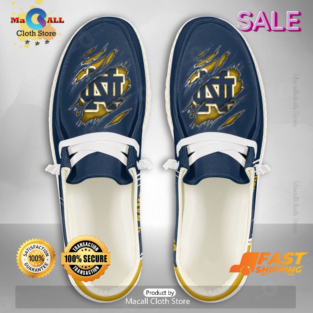 THE BEST NCAA Notre Dame Fighting Irish Custom Name Hey Dude Shoes