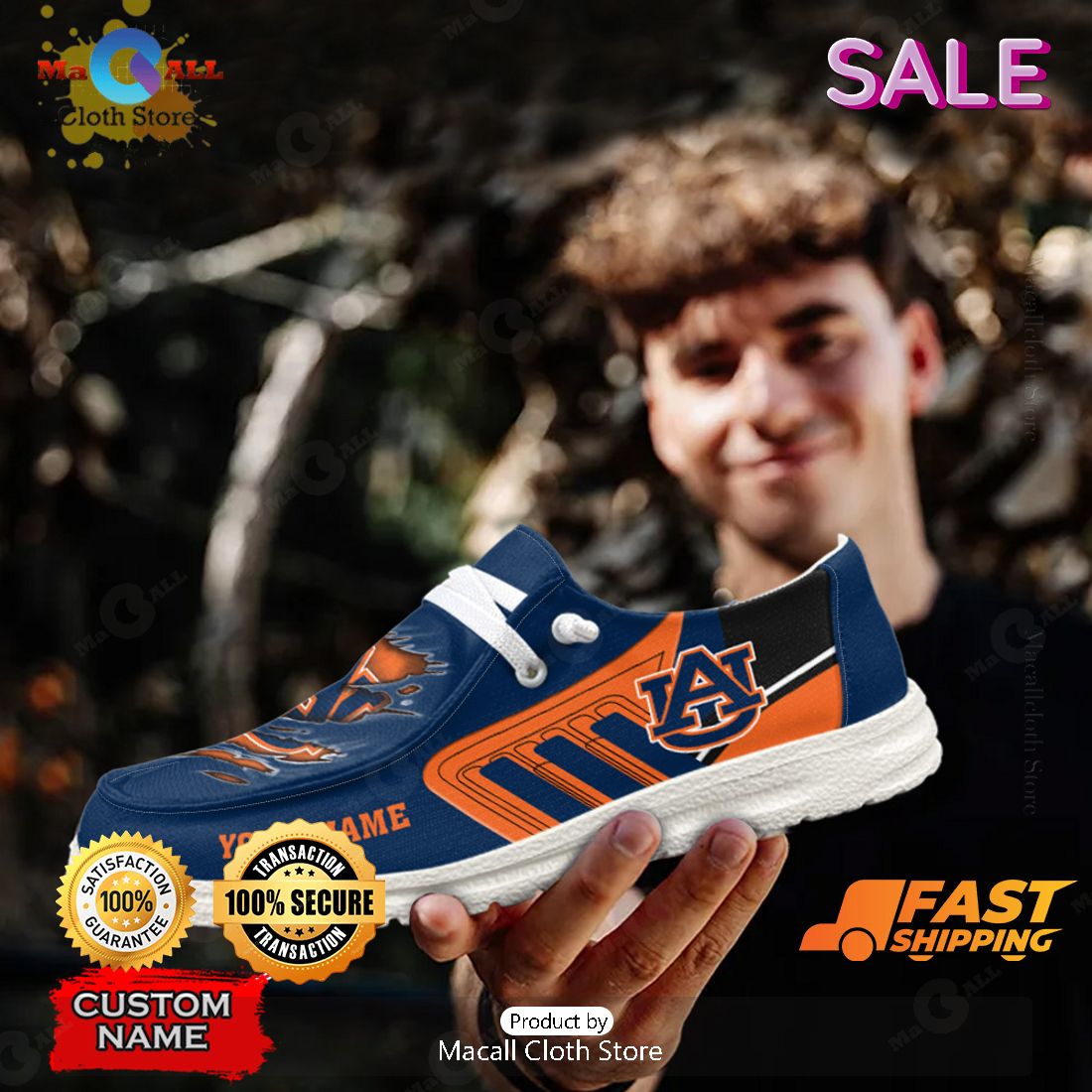 TRENDING NCAA Auburn Tigers Custom Name Hey Dude Shoes Limited 2024