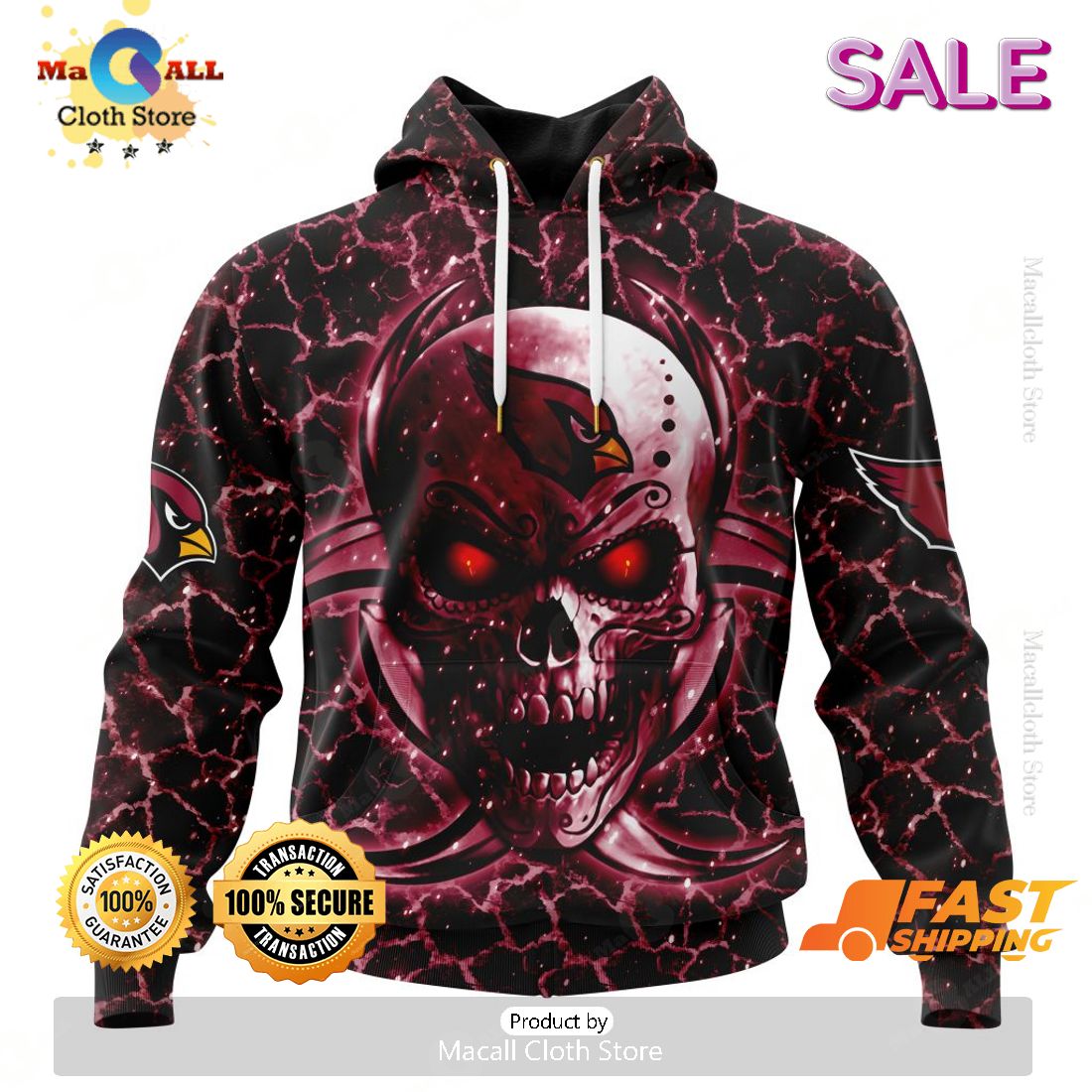 Arizona cardinals skulls of fantasy logo shirt, hoodie, sweater