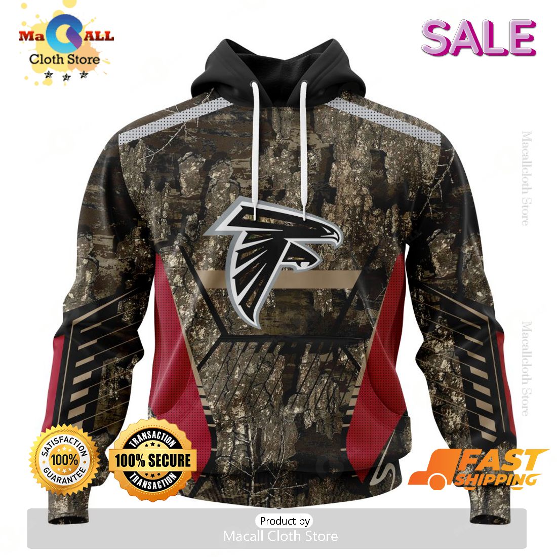 SALE Personalized NFL Atlanta Falcons New Camo Hunting Design Hoodie Sweatshirt 3D SALE Personalized NFL Atlanta Falcons New Camo Hunting Design Hoodie Sweatshirt 3D