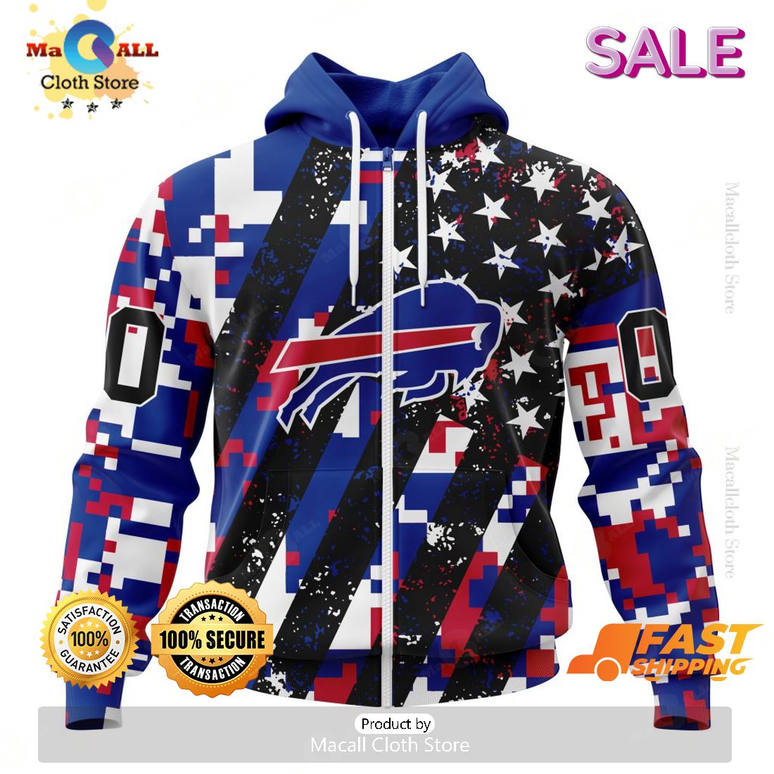 SALE Personalized NFL Buffalo Bills New Camo Design For Veterans Day Hoodie Sweatshirt 3D