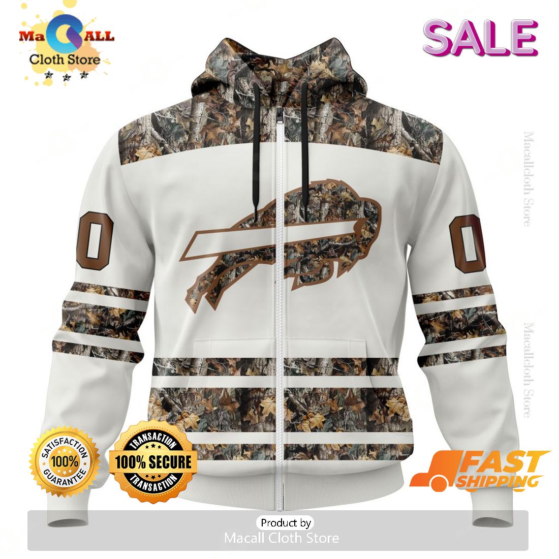 SALE Personalized NFL Buffalo Bills Special Camo Hunting Design Hoodie Sweatshirt 3D