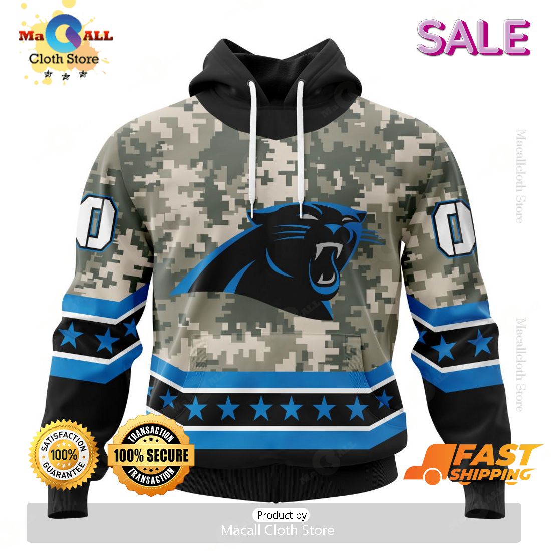 SALE Personalized NFL Carolina Panthers Camo Design For Veterans Day Hoodie Sweatshirt 3D SALE Personalized NFL Carolina Panthers Camo Design For Veterans Day Hoodie Sweatshirt 3D