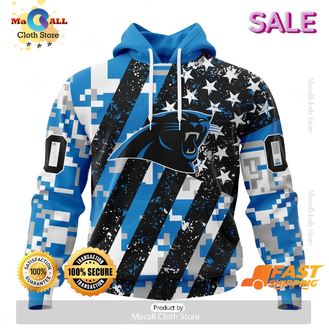 SALE Personalized NFL Carolina Panthers New Camo Design For Veterans Day Hoodie Sweatshirt 3D SALE Personalized NFL Carolina Panthers New Camo Design For Veterans Day Hoodie Sweatshirt 3D