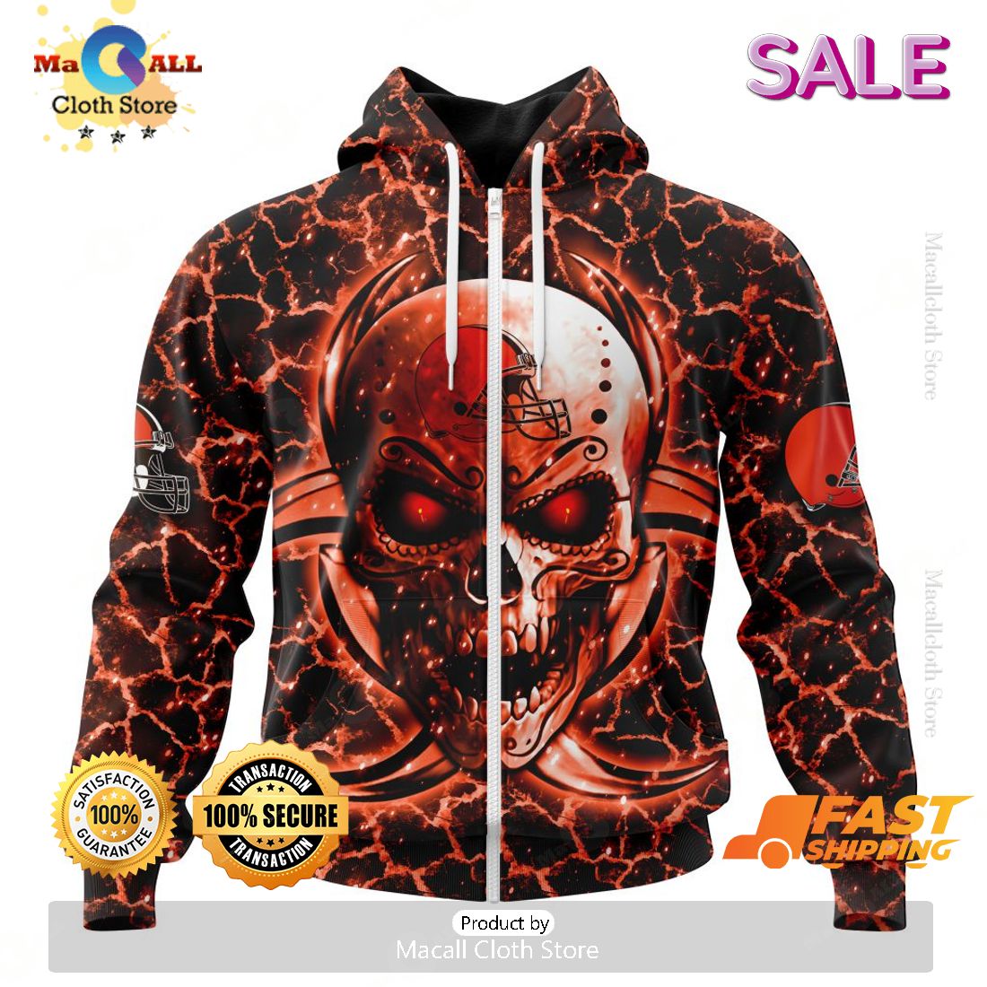 SALE Personalized NFL Chicago Bears New Skull Art Design Hoodie Sweatshirt 3D
