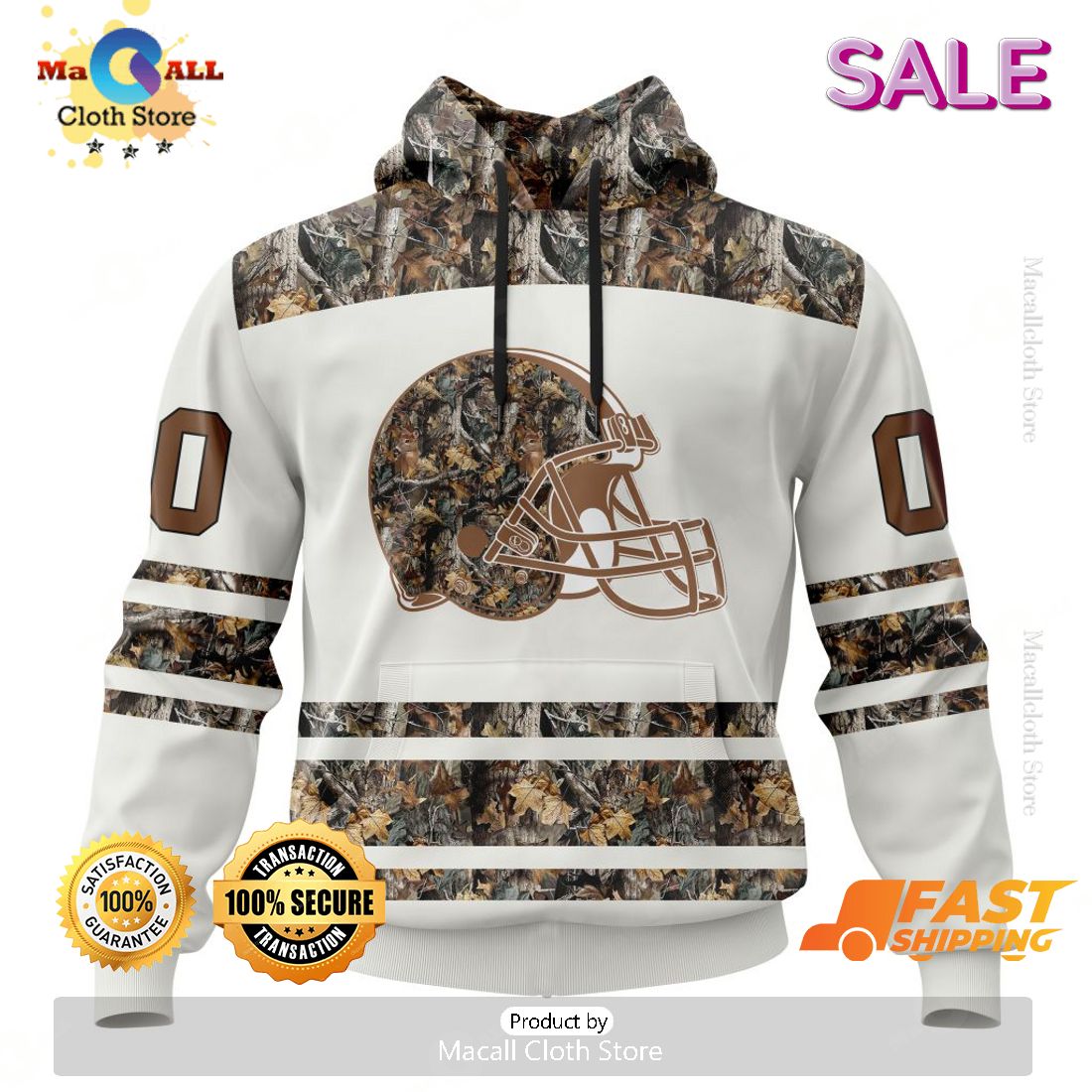 SALE Personalized NFL Cleveland Browns Special Camo Hunting Design Hoodie Sweatshirt 3D SALE Personalized NFL Cleveland Browns Special Camo Hunting Design Hoodie Sweatshirt 3D