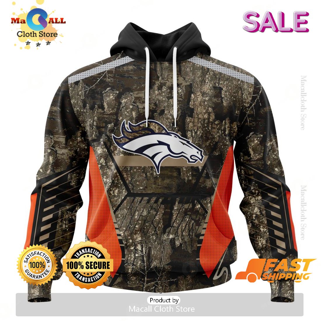 SALE Personalized NFL Denver Broncos New Camo Hunting Design Hoodie Sweatshirt 3D SALE Personalized NFL Denver Broncos New Camo Hunting Design Hoodie Sweatshirt 3D