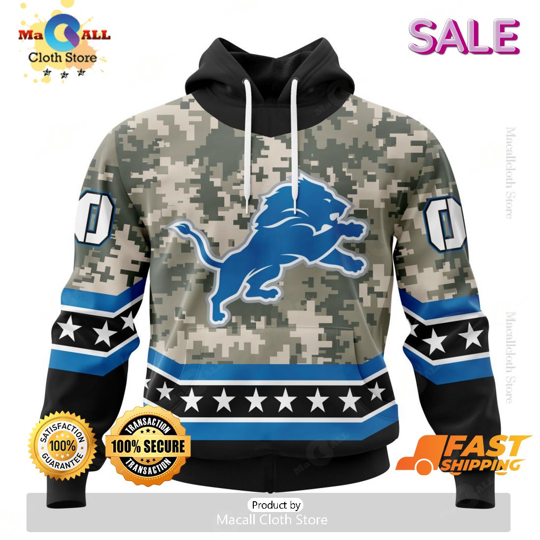 SALE Personalized NFL Detroit Lions Camo Design For Veterans Day Hoodie Sweatshirt 3D SALE Personalized NFL Detroit Lions Camo Design For Veterans Day Hoodie Sweatshirt 3D