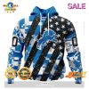 SALE Personalized NFL Detroit Lions Camo Design For Veterans Day Hoodie Sweatshirt 3D