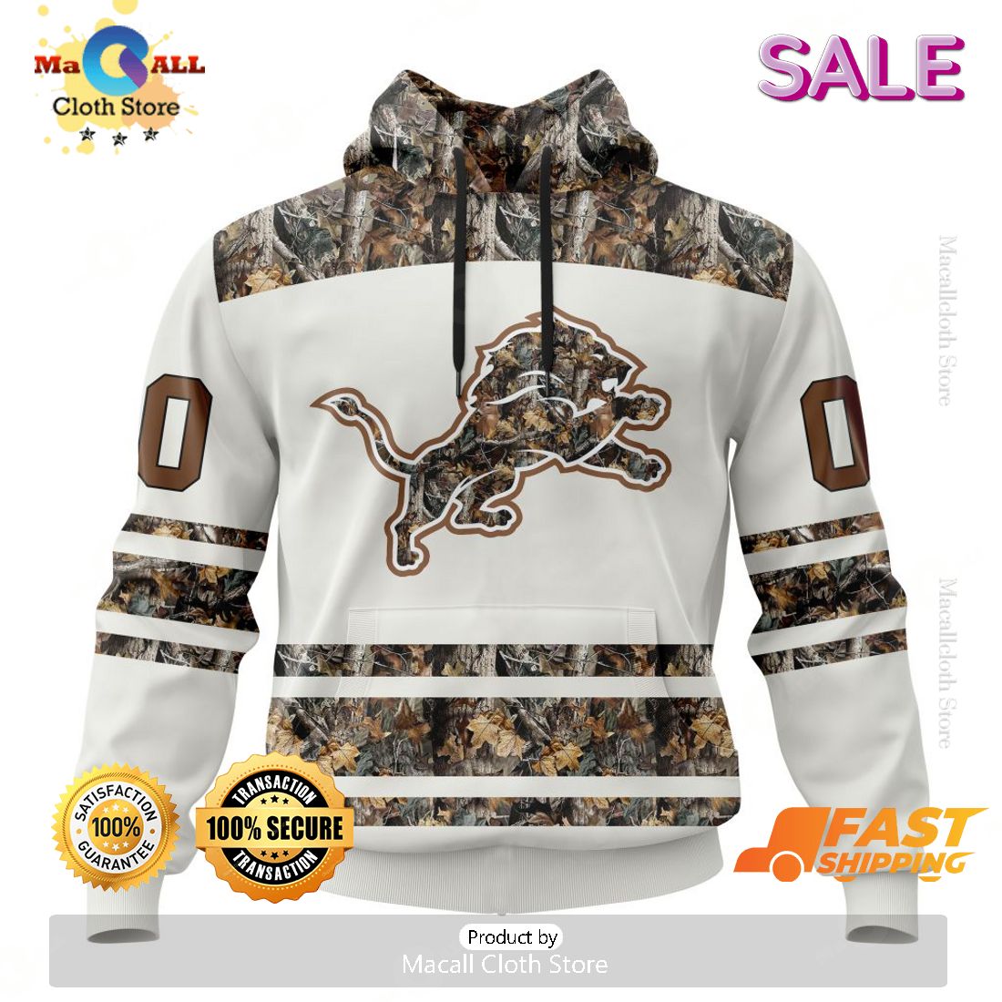 Detroit Lions Logo Football 3D Camo Hoodie Nfl 3D Unisex Sweatshirt - Best  Seller Shirts Design In Usa